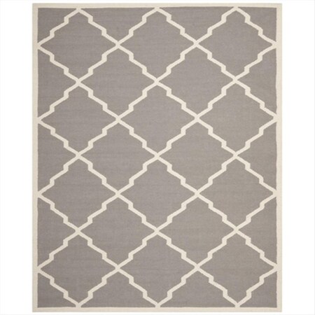 Safavieh 9 Ft. X 12 Ft. Large Rectangle Contemporary Dhurries- Grey And Ivory- Flatweave Rug DHU567A-9